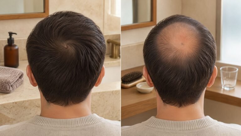 normal crown vs balding